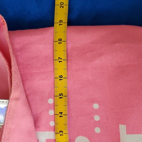 4/$20 pink canvas beach bag with hologram straps - Picture 8 of 10